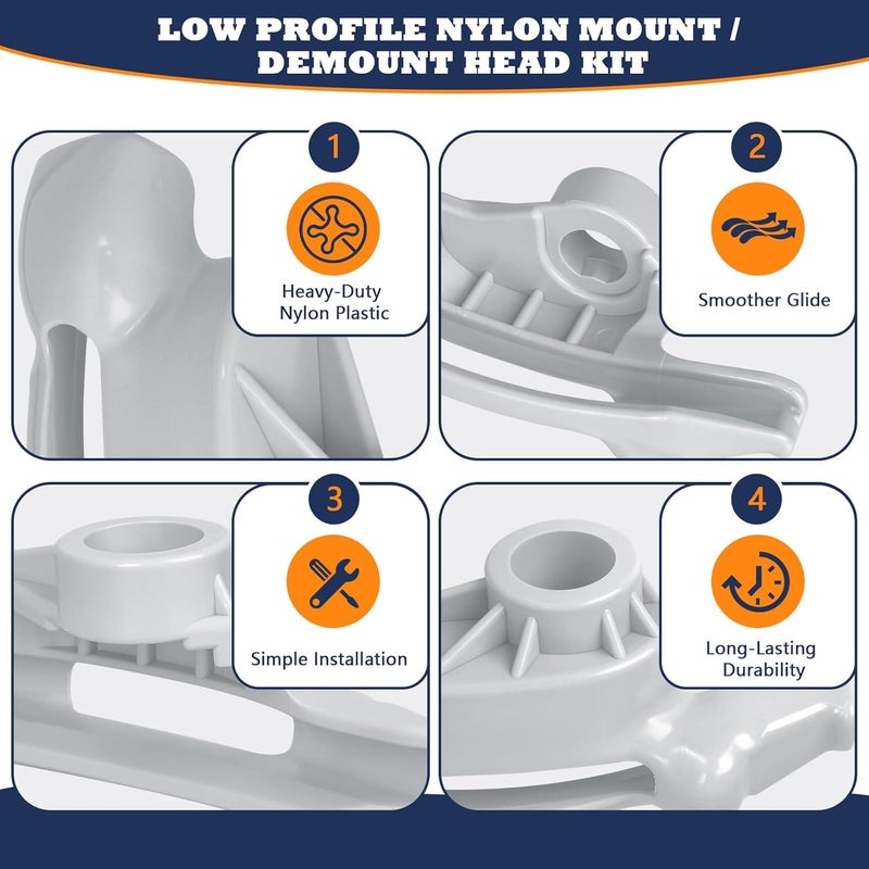 IWIWE Replacement for Coats Tire Machine Duck Head/Duck Bill – Part# 8184432/TC184432, Low Profile Nylon Mount/Demount Kit (Grey 2Pack) - Image 3